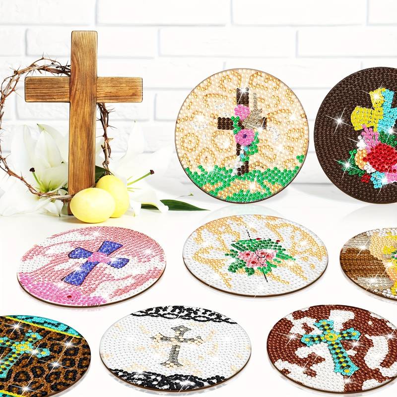 Religious Cross Diamond Art Painting Coasters Kits With Holder Diy Cross Diamond  Art Coaster Non Slip Coaster For Adults Diamond Painting Kits Supplies -  Temu Mexico